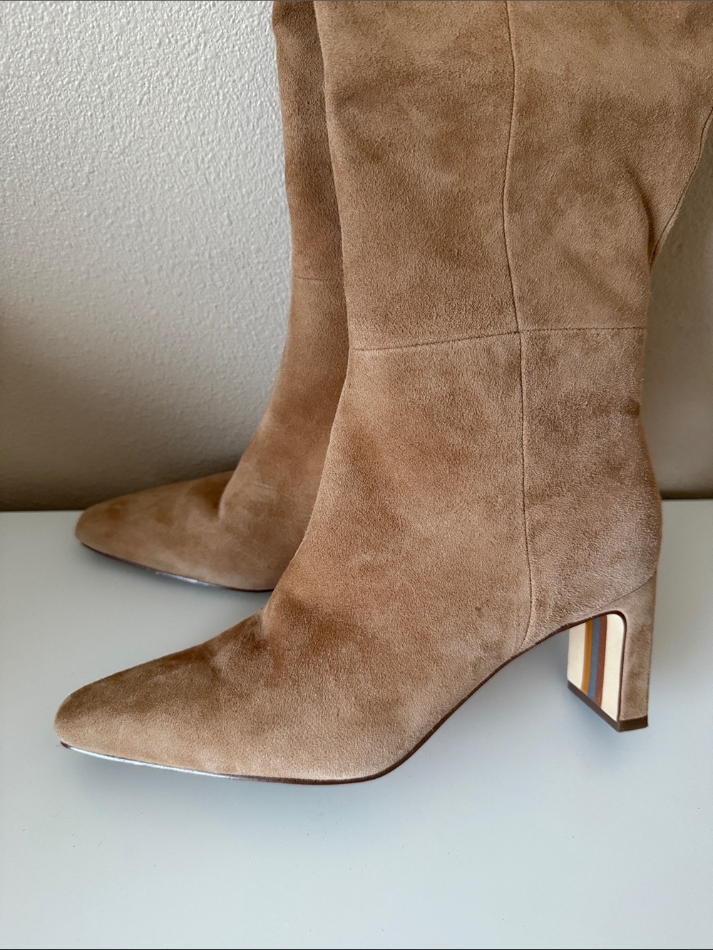Sam Edelman Sylvia Tan Suede Knee High Boots 6.5 - Picture 2 of 7